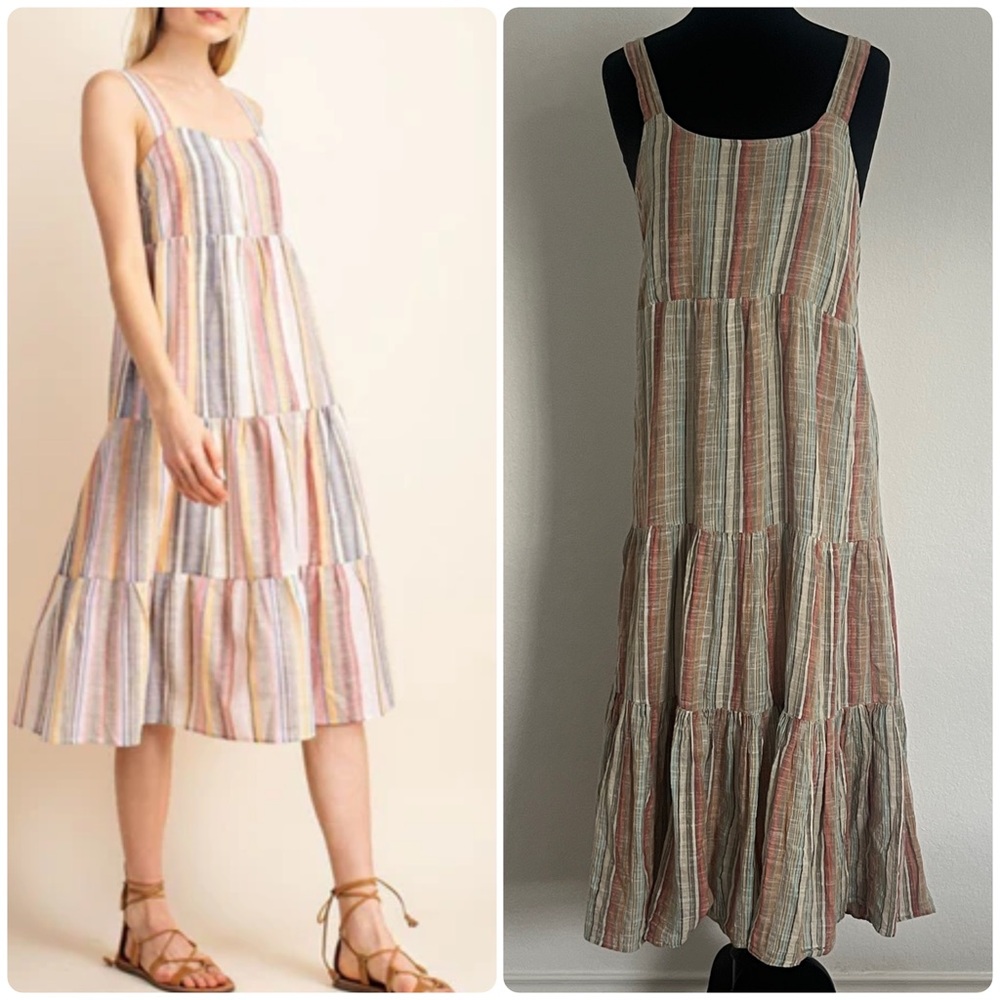 Krazy Kat Striped Sleeveless Maxi Dress